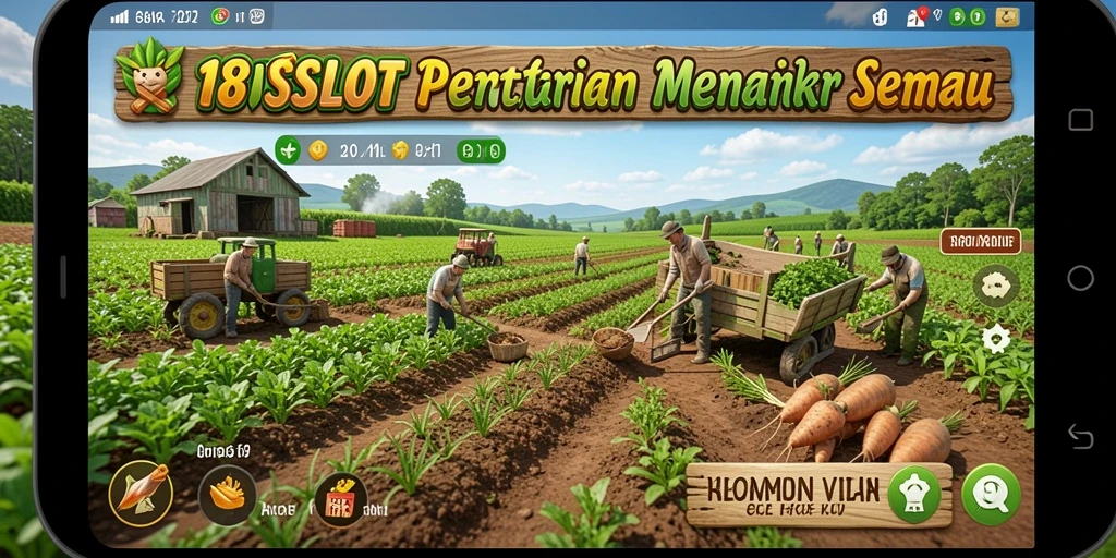 Tangkapan layar dari gameplay 180SLOT menampilkan pertanian yang indah dan kaya detail.