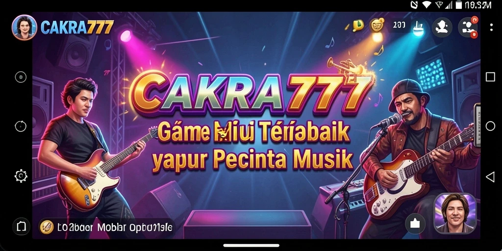 Tampilan gameplay CAKRA777 dengan berbagai tantangan musik.