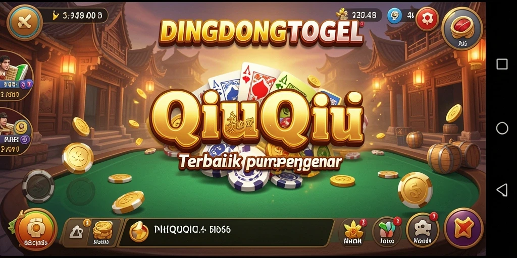 Screenshot DINGDONGTOGEL menampilkan gameplay QiuQiu yang seru dan menantang.