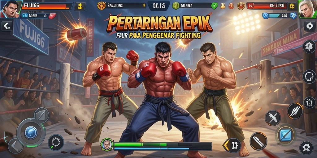 Tangkapan layar gameplay <strong>FUJI66</strong> menampilkan pertarungan yang dinamis dan penuh aksi.