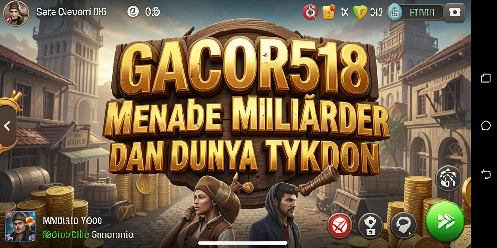 Tampilan gameplay menarik dari GACOR518 saat membangun kerajaan bisnis.