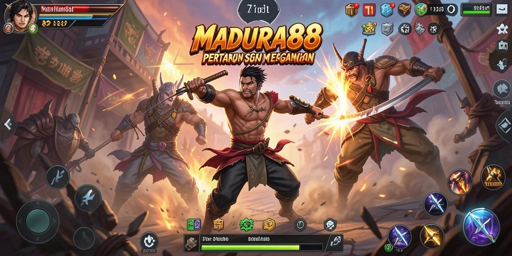 Gameplay seru MADURA88 dengan aksi pertarungan yang intens.
