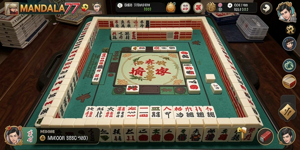 Tampilan gameplay Mahjong MANDALA77 yang seru dan menarik.