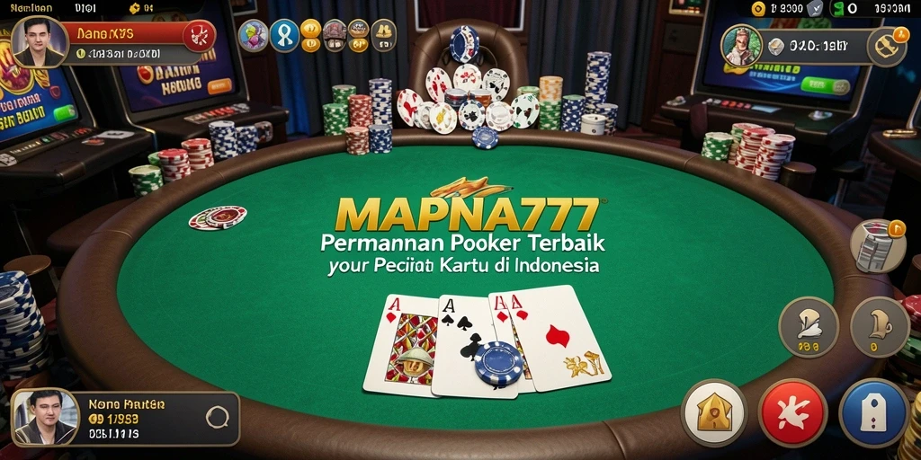 Tampilan gameplay MAPNA777 yang dinamis dan menarik dengan suasana poker yang menegangkan.