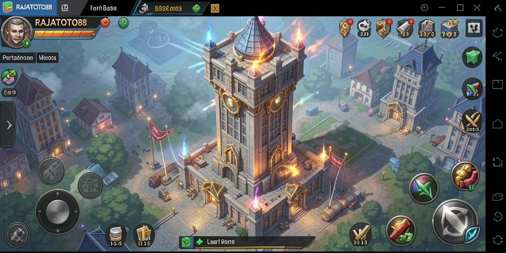 Tampilan menarik gameplay Tower Defense di RAJATOTO88.