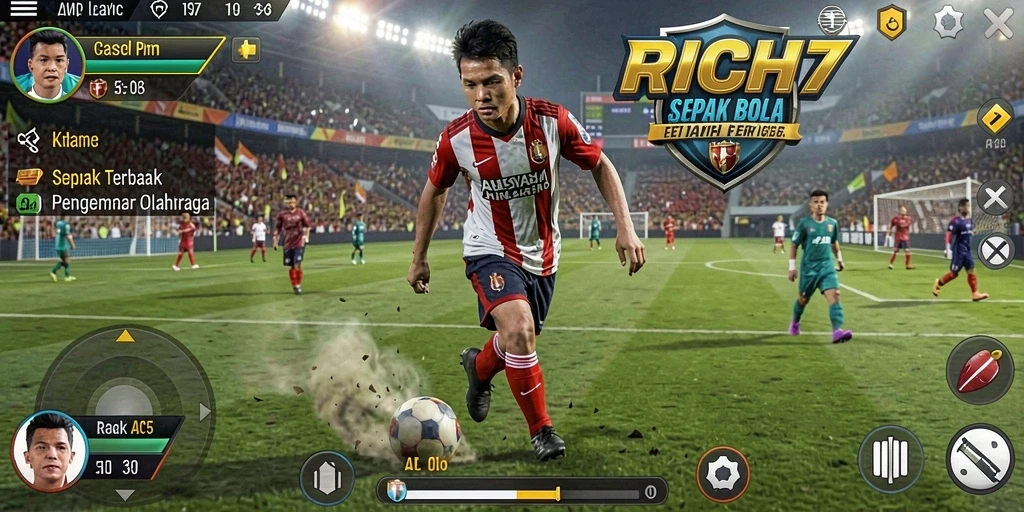 Tampilan gameplay RICH7 yang memukau dan dinamis.
