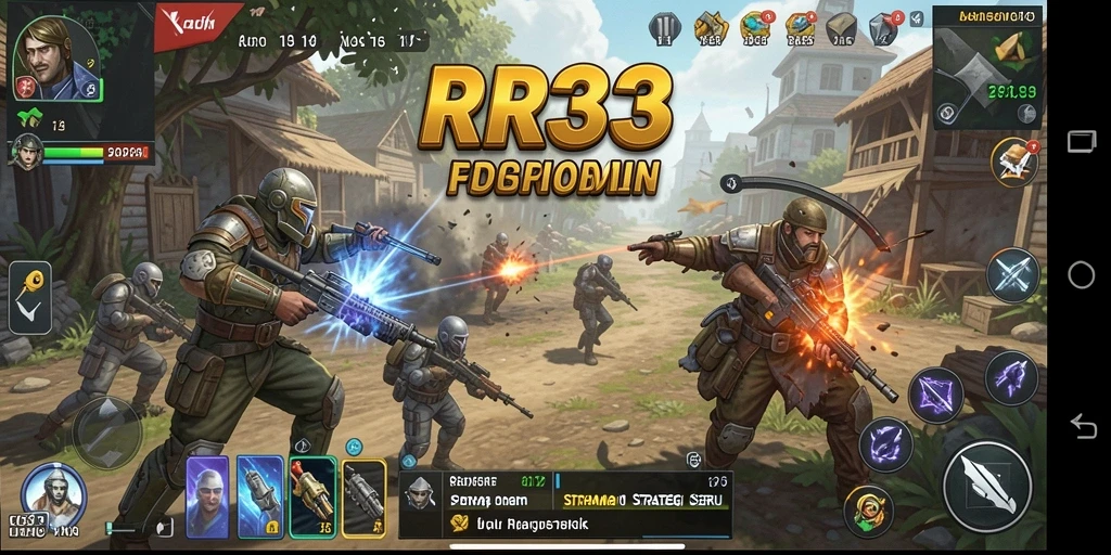 Tampilan gameplay RR33 menampilkan pertempuran strategi yang mendebarkan.