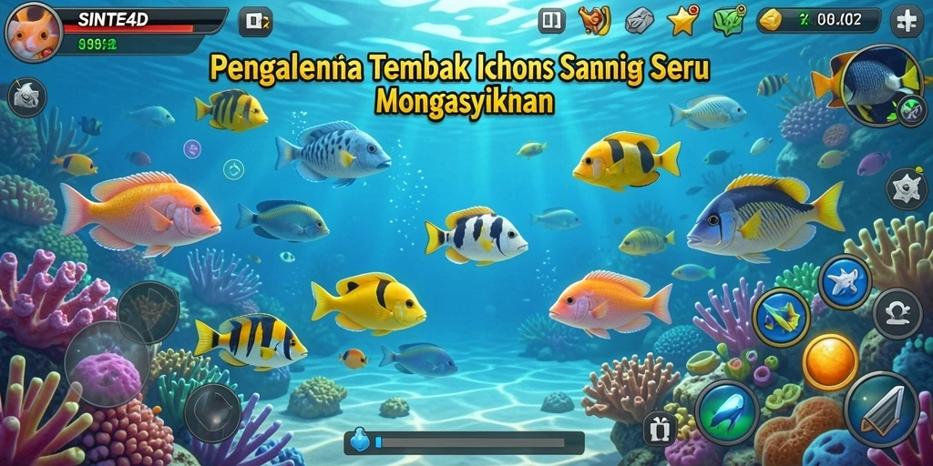 Gameplay menembak ikan yang seru dan mengasyikkan di SINTE4D.