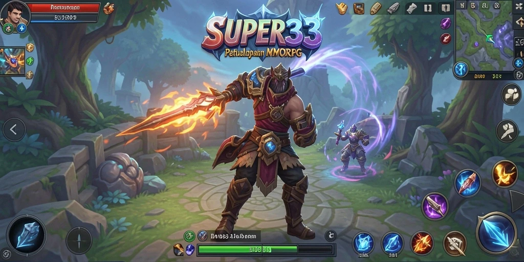 Tampilan gameplay <strong>SUPER33</strong> yang menakjubkan dalam petualangan MMORPG.