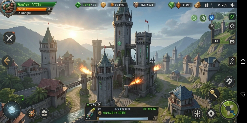 Gameplay seru VT789 dengan strategi menara menghadapi serangan musuh.